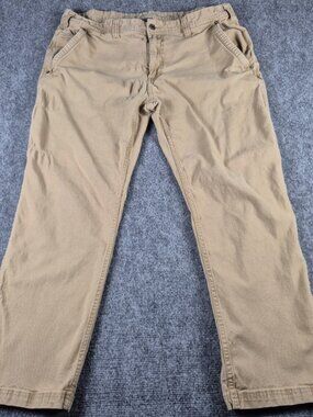 Eddie Bauer Men’s Stretch Canvas Utility Pants 38x27 Tan Canvas Multi Pockets